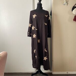 Magnolia Pearl Black Dress with Cream Stars and Moons